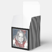 Foto Keepsake Zwart/Wit Eenvoudige Stripes Patroon Bedankdoosjes (Geopend)