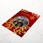 Foto Kersenbloesem Tibetaanse bruiloft Folie Uitnodiging (Gedraaid)