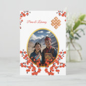 Foto Kersenbloesem Tibetaanse bruiloft Kaart (Staand voorkant)