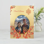 Foto Kersenbloesem Tibetaanse bruiloft Kaart (Staand voorkant)