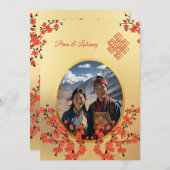 Foto Kersenbloesem Tibetaanse bruiloft Kaart (Voorkant / Achterkant)