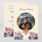 Foto Kersenbloesem Tibetaanse bruiloft Kaart (Voorkant / Achterkant)