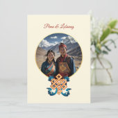 Foto Kersenbloesem Tibetaanse bruiloft Kaart (Staand voorkant)