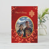 Foto Kersenbloesem Tibetaanse bruiloft Kaart (Staand voorkant)