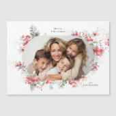 Foto Kerst Botanische Magnetische Vakantie Kaart (Voorkant)
