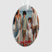 Foto Kerst Cruise Rood Personaliseren Ornament (voorkant)