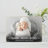 Foto Kerst Dankbaar Dankbaar Gezegend Custom Feestdagenkaart (Staand voorkant)