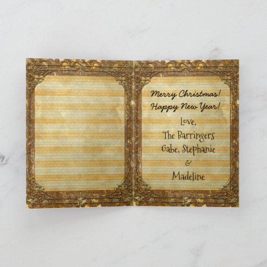 Foto Kerst Elegant Vakantie Kaart (Binnen)