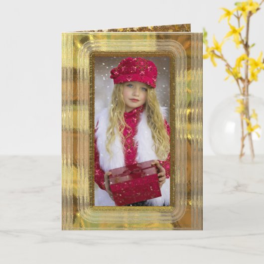 Foto Kerst Elegant Vakantie Kaart (Gele Bloem)