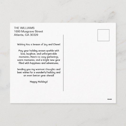 Foto: Kerst en Nieuwjaar Groeten Feestdagenkaart (Achterkant)