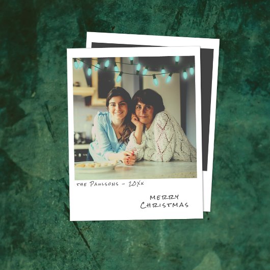  Foto Kerst Kaart - Blauwe Lichten