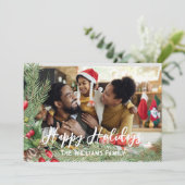 Foto Kerst Kaart Dubbelzijdige Moderne Vakantie (Staand voorkant)