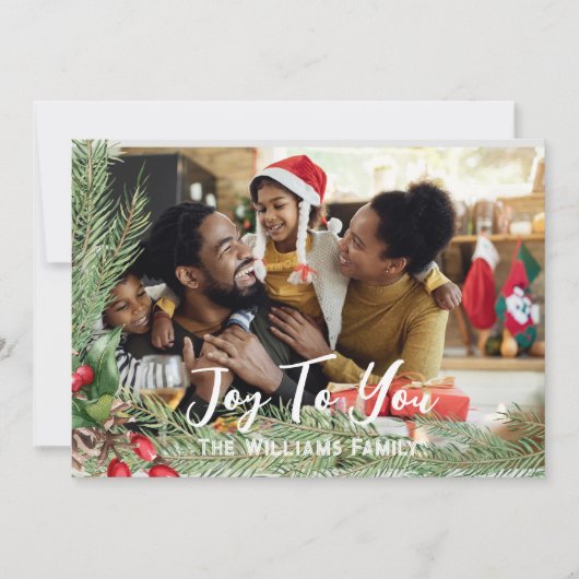 Foto Kerst Kaart Dubbelzijdige Moderne Vakantie (Voorkant)