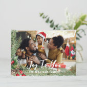 Foto Kerst Kaart Dubbelzijdige Moderne Vakantie (Staand voorkant)