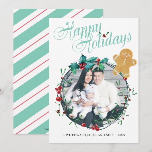 Foto Kerst Kaart - Gingerbread Man (Voorkant / Achterkant)