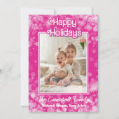 Foto Kerst Kaart | Hot Pink | grillige vlokken (Voorkant)