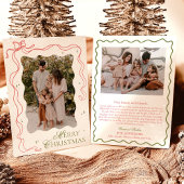 Foto Kerst Kaart, Kleurrijke Bow Holiday Kaart