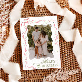 Foto Kerst Kaart, Kleurrijke Bow Holiday Kaart