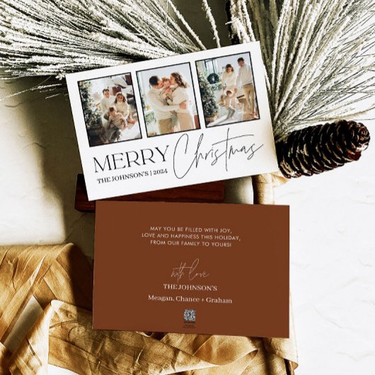 Foto Kerst Kaart, Moderne Vrolijke Kerst Feestdagenkaart