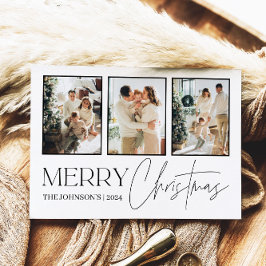 Foto Kerst Kaart, Moderne Vrolijke Kerst Feestdagenkaart