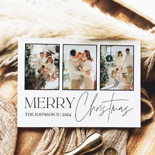 Foto Kerst Kaart, Moderne Vrolijke Kerst Feestdagenkaart