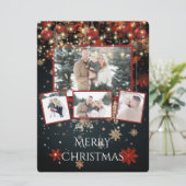 Foto Kerst Kaart Sneeuwvlokken String Lights (Staand voorkant)