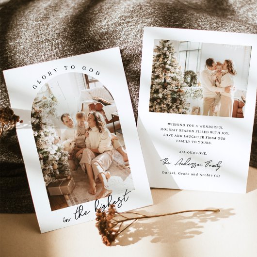 Foto Kerst Kaarten, Glorie aan God Religieuze Kaar Kaart