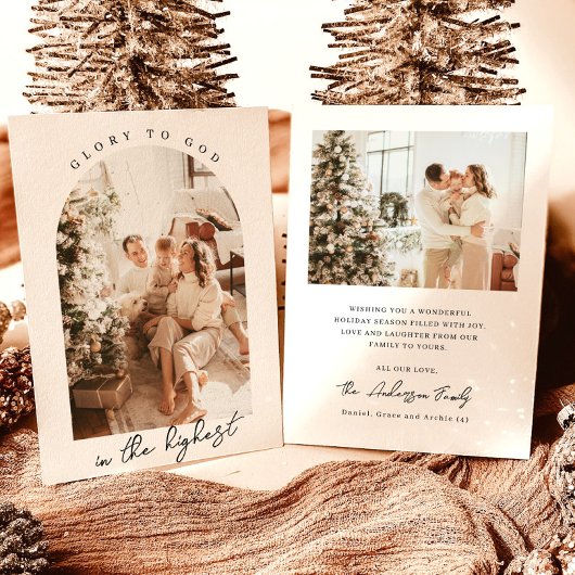 Foto Kerst Kaarten, Glorie aan God Religieuze Kaar Kaart