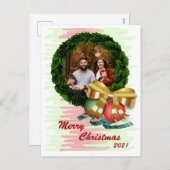 Foto Kerst krans Briefkaart (Voorkant / Achterkant)