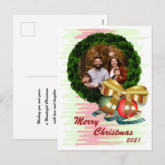 Foto Kerst krans Briefkaart (Voorkant / Achterkant)