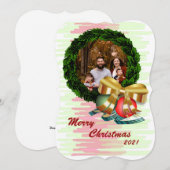 Foto Kerst krans plat Wenskaart Feestdagenkaart (Voorkant / Achterkant)