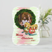 Foto Kerst krans plat Wenskaart Feestdagenkaart (Staand voorkant)