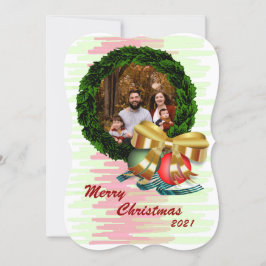 Foto Kerst krans plat Wenskaart Feestdagenkaart