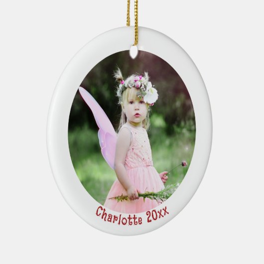 Foto Kerst Ornament met de Naam van het Kind (Rechts)