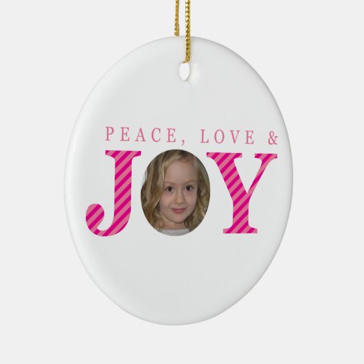 FOTO KERST ORNAMENT:: Vrede liefde & vreugde 5 Keramisch Ornament (Rechts)