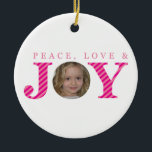 FOTO KERST ORNAMENT:: Vrede liefde & vreugde 5 Keramisch Ornament<br><div class="desc">Originele illustratie & ontwerp © to Simply Sweet PAPERIE 2012 - - - - - - - - - - - - - - - - - - - - - - - - - - - - - - - - - - - - - - - - -...</div>