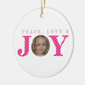 FOTO KERST ORNAMENT:: Vrede liefde & vreugde 5 Keramisch Ornament (Links)