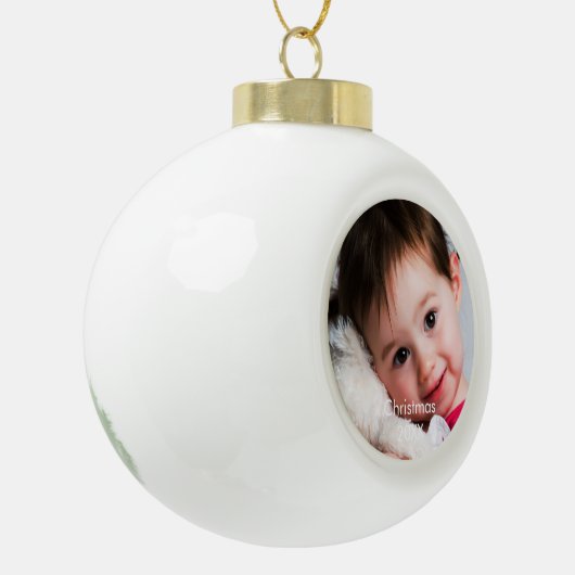 Foto Kerst Ornament White Bulb Uw Afbeelding (Links)