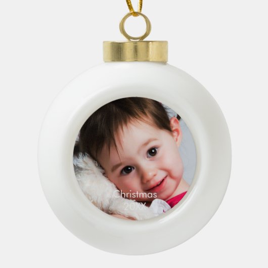 Foto Kerst Ornament White Bulb Uw Afbeelding (Voorkant)