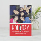 Foto Kerst Pengoen Vrolijkheid Feestdagenkaart (Staand voorkant)