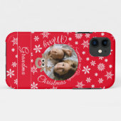 Foto Kerst Rood Schattige rendier Wit Script Case-Mate iPhone Case (Achterkant (horizontaal))