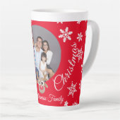 Foto Kerst Rood Schattige rendier Wit Script Latte Mok (Rechterhoek)