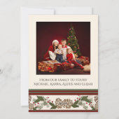 Foto Kerst Rustieke Houten Lodge Hertengewei Feestdagenkaart (Achterkant)