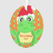 Foto Kerst Sinaasappel Kikker Santa Hoed Pattern S Ornament (voorkant)