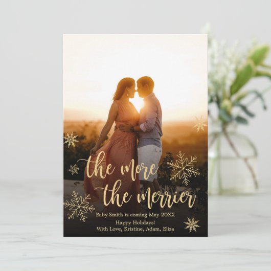 Foto Kerst Zwangerschap Aankondiging Kaarten (Staand voorkant)