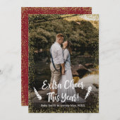 Foto Kerst Zwangerschap Aankondiging Kaarten (Voorkant / Achterkant)