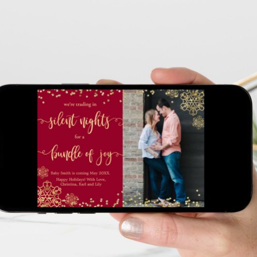 Foto Kerst Zwangerschap Aankondiging Kaarten