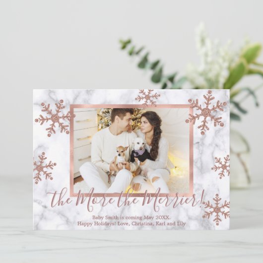 Foto Kerst Zwangerschap Aankondiging Kaarten (Staand voorkant)