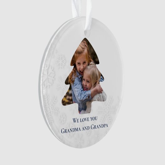 Foto Kerstboom Sjabloon Grootouders Ornament (voorkant)