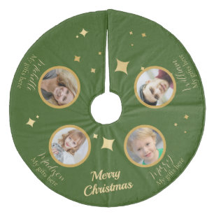 Foto Kerstboom Vloerkleed met Namen & Cadeau Plaat Fleece Kerstboom Rok